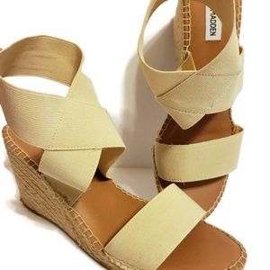 Steve Madden Beige Espadrille Wedges Sandal